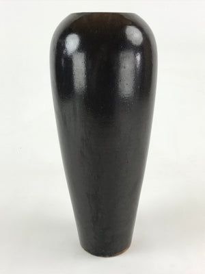 Japanese Ceramic Flower Vase Vtg Kabin Ikebana Oblong Brown FK46