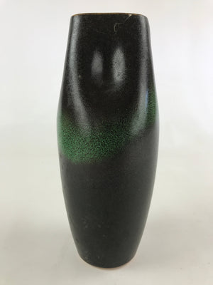 Japanese Ceramic Flower Vase Vtg Kabin Ikebana Square Opening Green Brown FK54