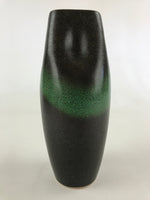 Japanese Ceramic Flower Vase Vtg Kabin Ikebana Square Opening Green Brown FK54