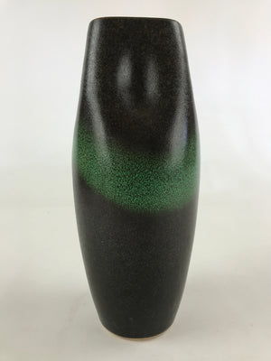 Japanese Ceramic Flower Vase Vtg Kabin Ikebana Square Opening Green Brown FK54