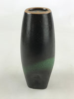 Japanese Ceramic Flower Vase Vtg Kabin Ikebana Square Opening Green Brown FK54