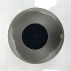 Japanese Ceramic Flower Vase Vtg Kabin Kindami Unkai Mountains Round Black FK157