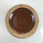 Japanese Ceramic Flower Vase Vtg Kabin Ovoid Beige Brown FK155