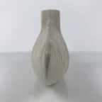 Japanese Ceramic Flower Vase Vtg Kabin White Wide Unique Textured Boat FK222
