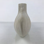 Japanese Ceramic Flower Vase Vtg Kabin White Wide Unique Textured Boat FK222