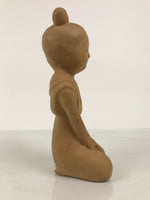 Japanese Ceramic Girl Statue Nara Tenpyo Terracotta Sculpture Brown Okimono ST97