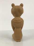 Japanese Ceramic Girl Statue Nara Tenpyo Terracotta Sculpture Brown Okimono ST97