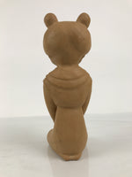 Japanese Ceramic Girl Statue Nara Tenpyo Terracotta Sculpture Brown Okimono ST97