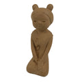 Japanese Ceramic Girl Statue Nara Tenpyo Terracotta Sculpture Brown Okimono ST97