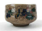 Japanese Ceramic Green Ceremony Bowl Brown Crackle Glaze Matcha Chawan CHB3