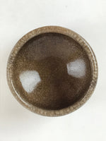 Japanese Ceramic Green Ceremony Bowl Brown Crackle Glaze Matcha Chawan CHB3
