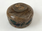 Japanese Ceramic Green Ceremony Bowl Brown Crackle Glaze Matcha Chawan CHB3