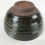 Japanese Ceramic Green Tea Bowl Chawan Vtg Dark Brown Green Speckle Matcha CHB29