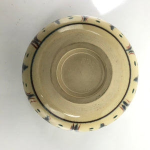 Japanese Ceramic Green Tea Bowl Chawan Vtg Kyo Ware Floral CHB71