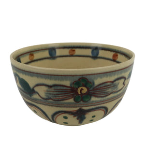 Japanese Ceramic Green Tea Bowl Chawan Vtg Kyo Ware Floral CHB71