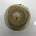 Japanese Ceramic Green Tea Bowl Chawan Vtg Melting Glaze White Brown CHB73