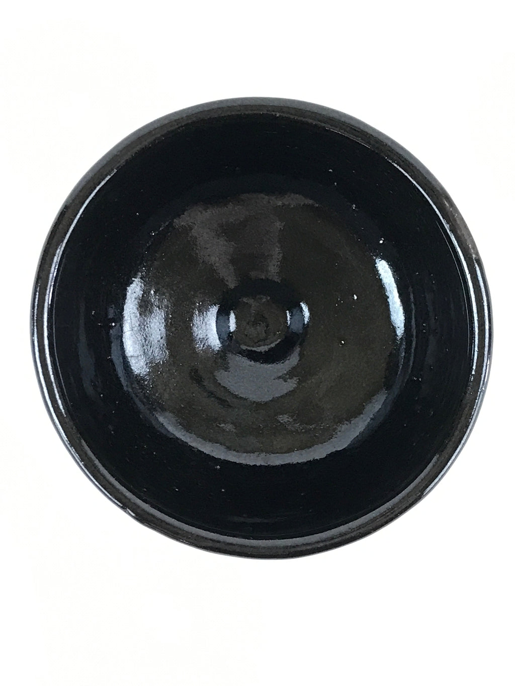 Japanese Ceramic Green Tea Bowl Kuroraku Vtg Black Matcha Chawan Sado PX692