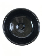 Japanese Ceramic Green Tea Bowl Kuroraku Vtg Black Matcha Chawan Sado PX692