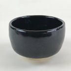 Japanese Ceramic Green Tea Bowl Kuroraku Vtg Black Matcha Chawan Sado PX692