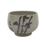 Japanese Ceramic Green Tea Bowl Matcha Chawan Pottery Bamboo Off White CHB145