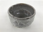 Japanese Ceramic Green Tea Bowl Matcha Chawan Pottery Gray Shino Wood Box PX807