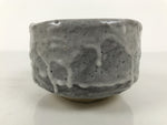 Japanese Ceramic Green Tea Bowl Matcha Chawan Pottery Gray Shino Wood Box PX807