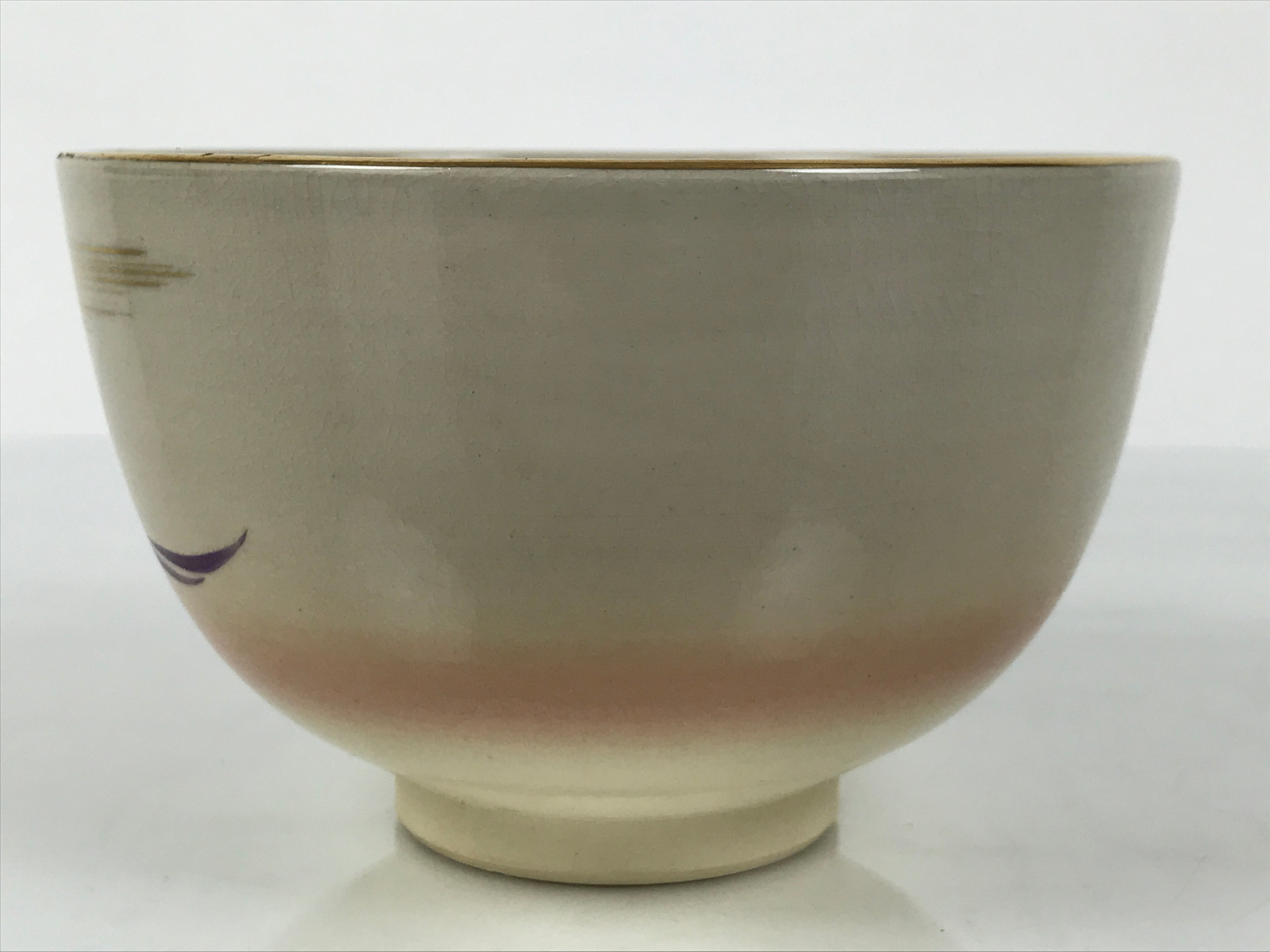 Japanese Ceramic Green Tea Bowl Matcha Chawan Pottery Samurai Helmet Gold CHB113