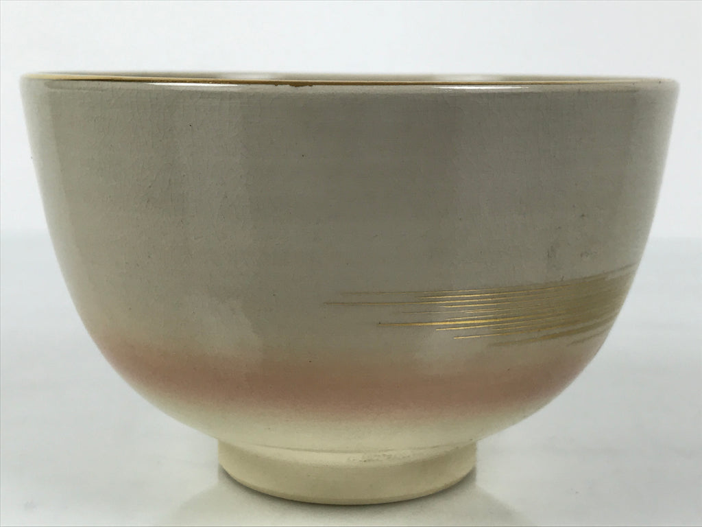 Japanese Ceramic Green Tea Bowl Matcha Chawan Pottery Samurai Helmet Gold CHB113