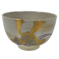Japanese Ceramic Green Tea Bowl Matcha Chawan Pottery Samurai Helmet Gold CHB113