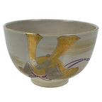 Japanese Ceramic Green Tea Bowl Matcha Chawan Pottery Samurai Helmet Gold CHB113
