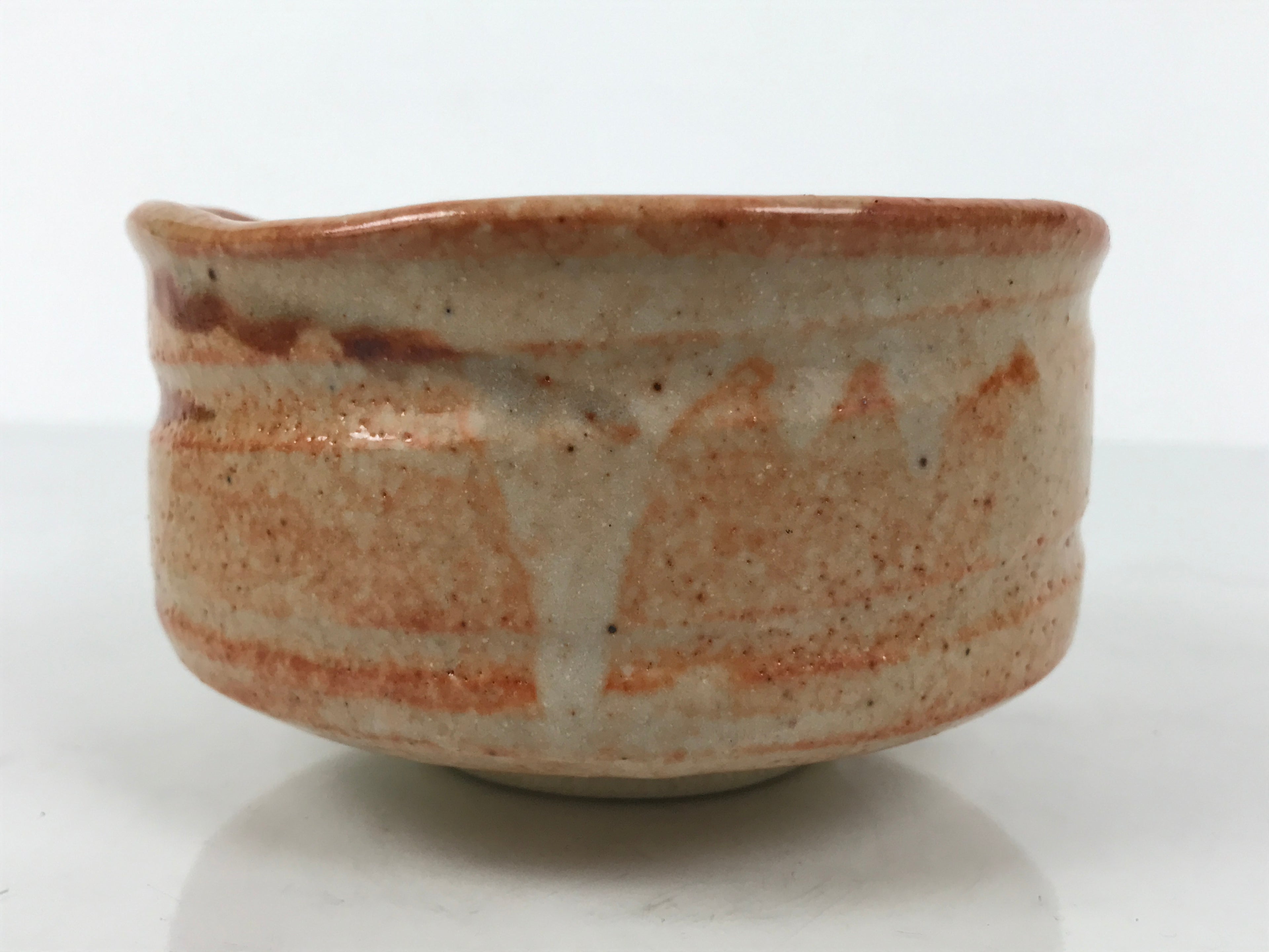 Japanese Ceramic Green Tea Bowl Matcha Chawan Pottery Shino Ware Orange CHB141