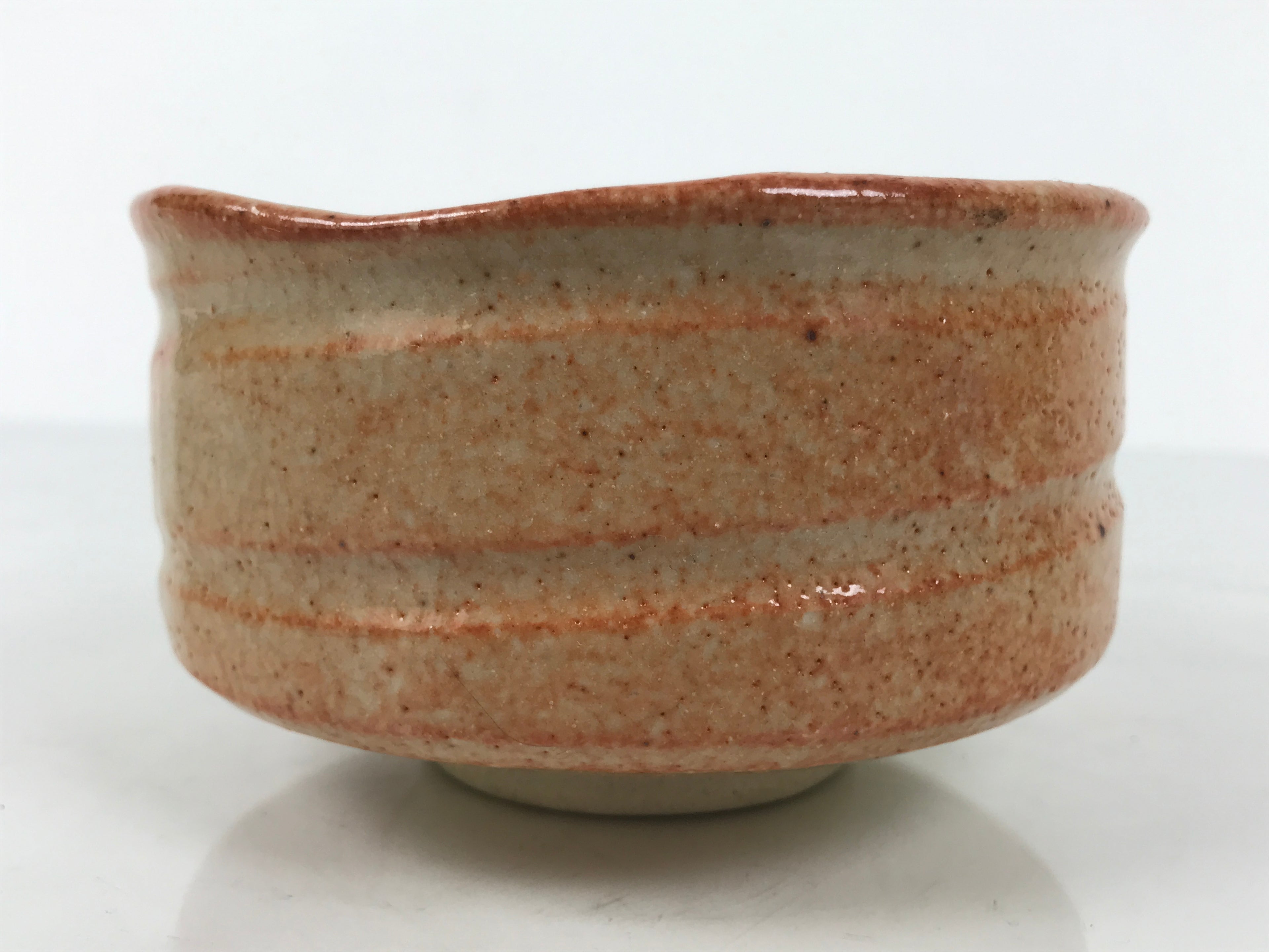 Japanese Ceramic Green Tea Bowl Matcha Chawan Pottery Shino Ware Orange CHB141