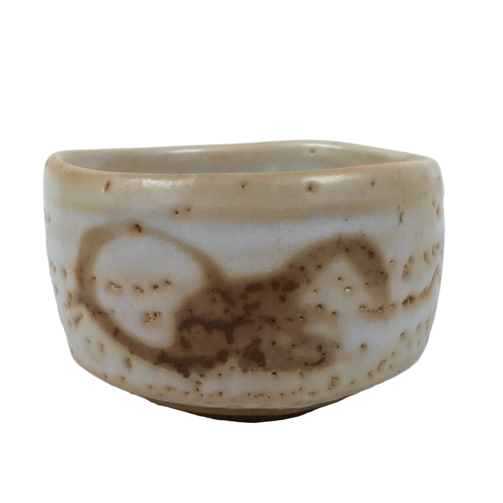 Japanese Ceramic Green Tea Bowl Matcha Chawan Pottery Shino Ware White CHB139