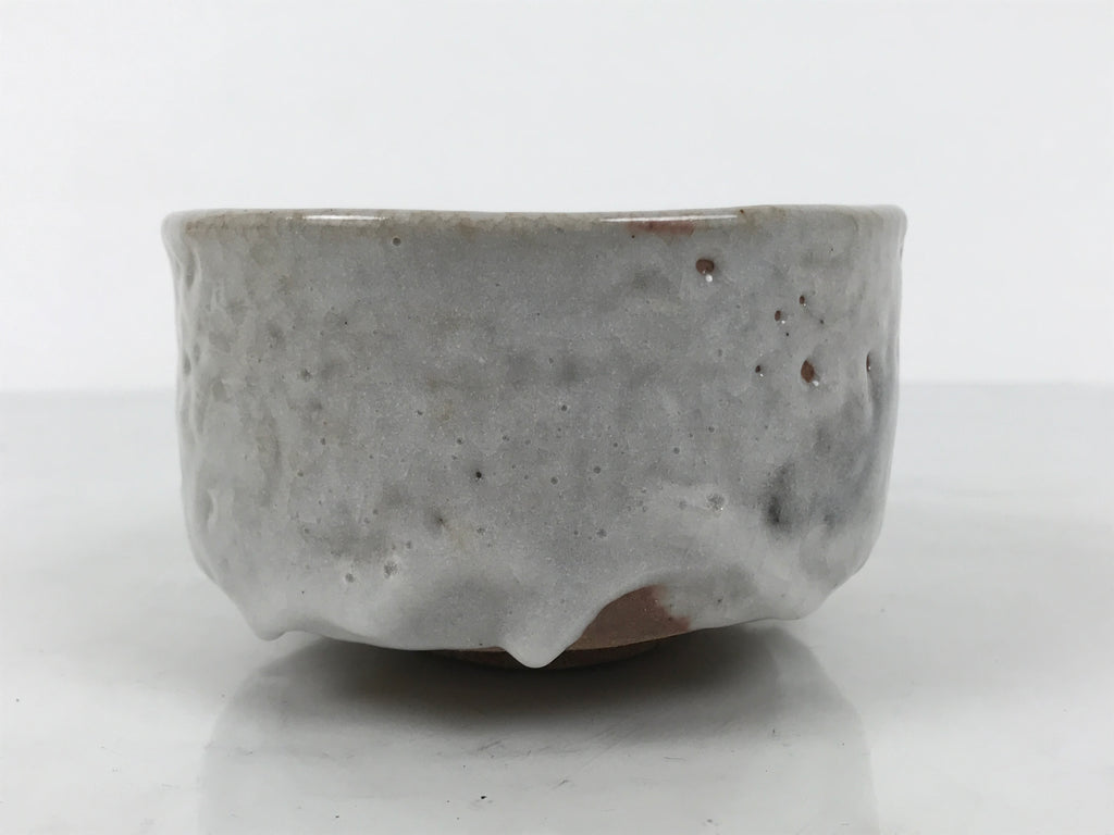 Japanese Ceramic Green Tea Bowl Matcha Chawan Pottery Shino Ware White CHB142