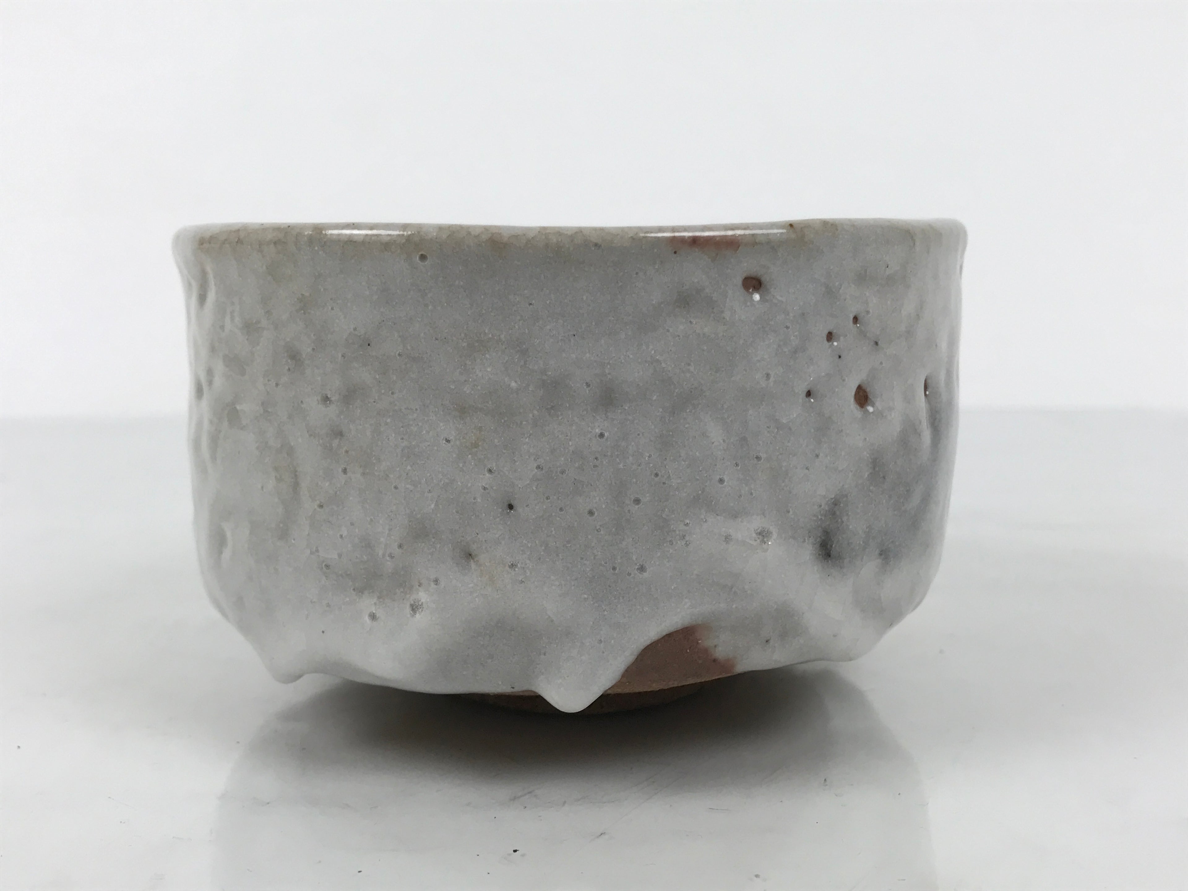 Japanese Ceramic Green Tea Bowl Matcha Chawan Pottery Shino Ware White CHB142
