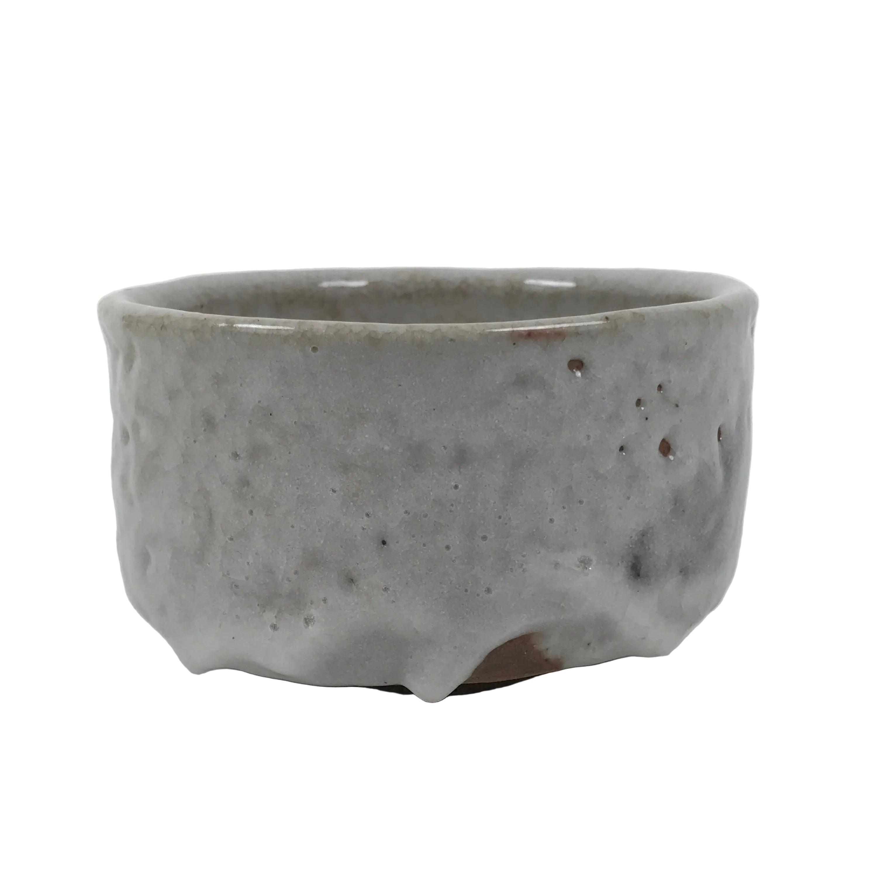 Japanese Ceramic Green Tea Bowl Matcha Chawan Pottery Shino Ware White CHB142