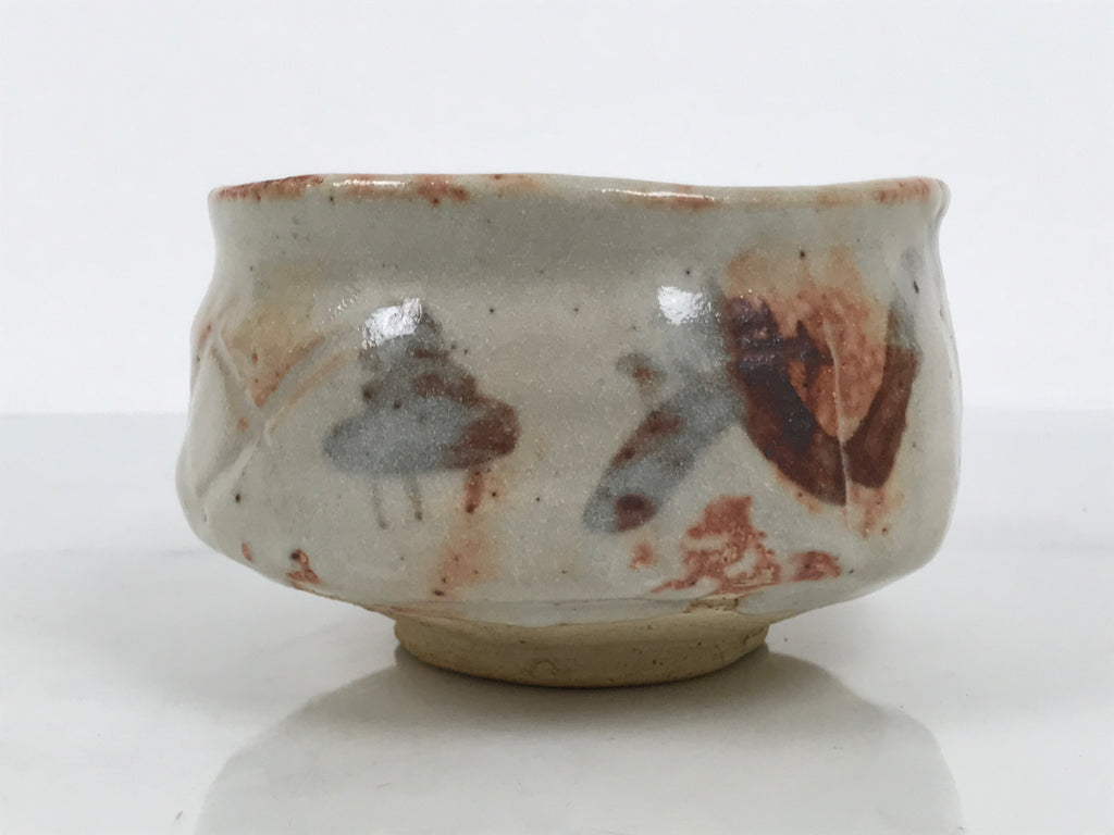 Japanese Ceramic Green Tea Bowl Matcha Chawan Pottery Shino Ware White CHB155