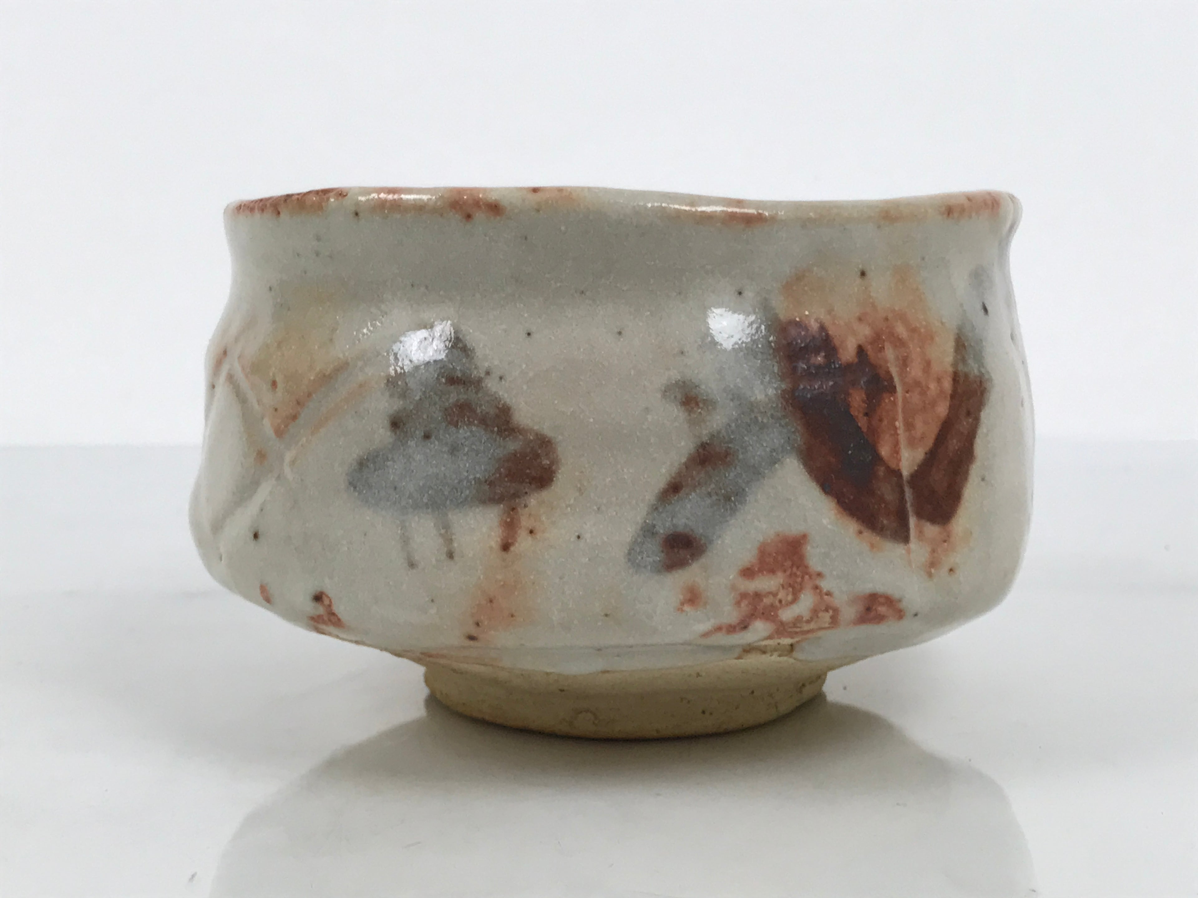 Japanese Ceramic Green Tea Bowl Matcha Chawan Pottery Shino Ware White CHB155