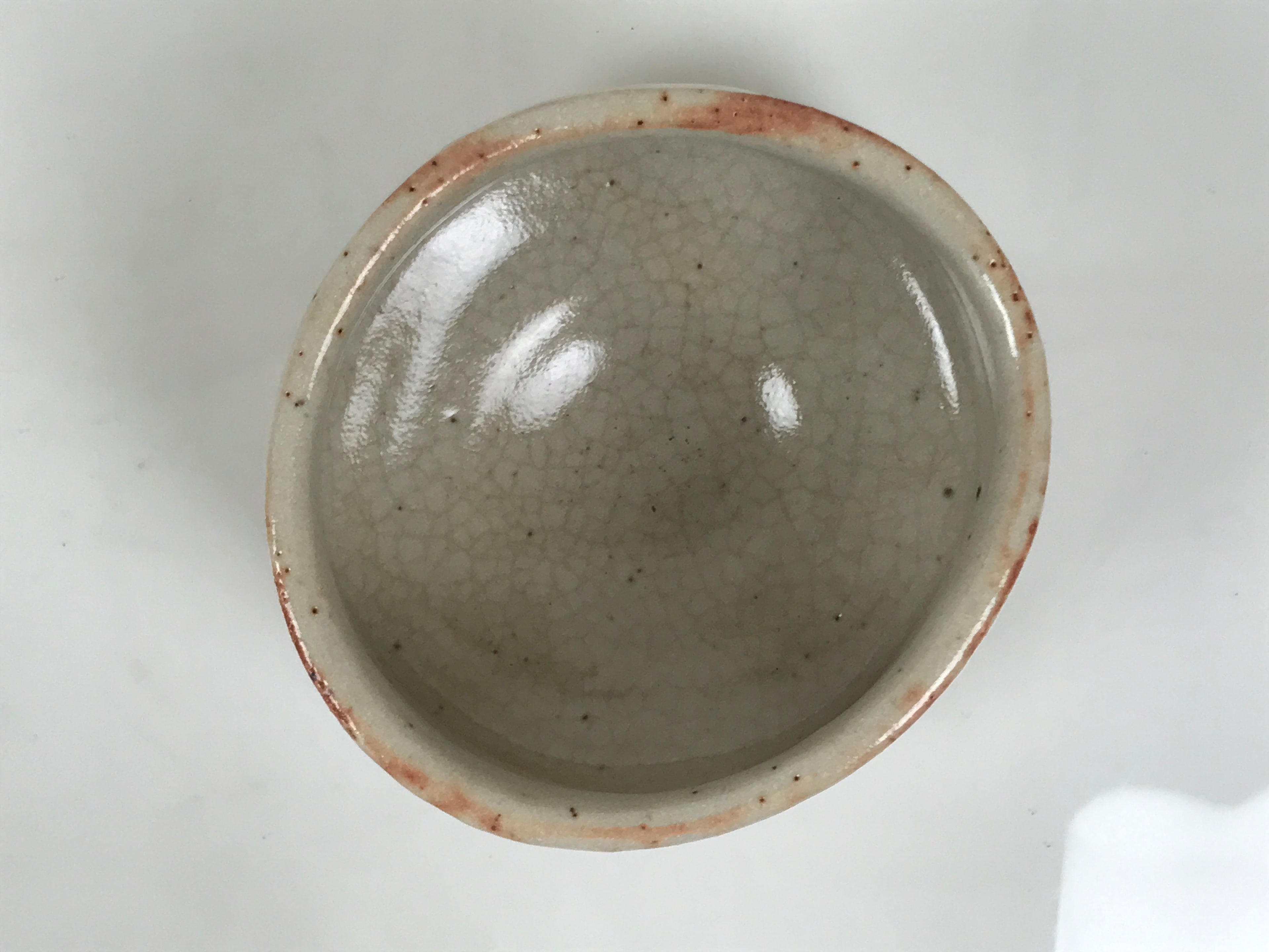 Japanese Ceramic Green Tea Bowl Matcha Chawan Pottery Shino Ware White CHB155