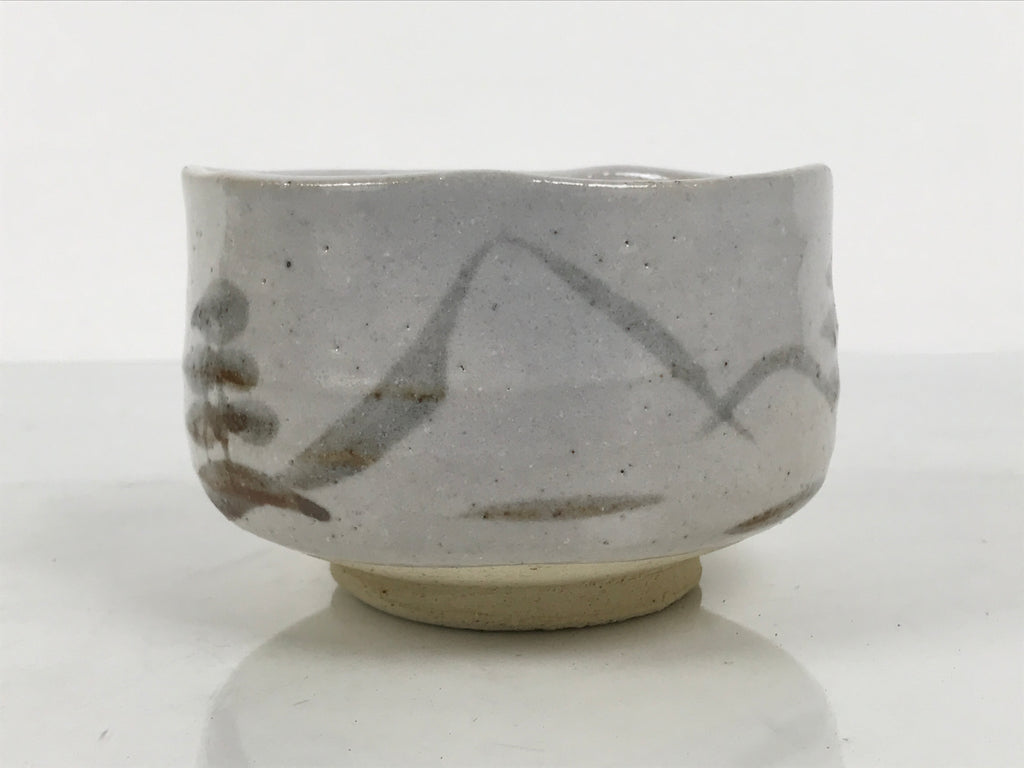 Japanese Ceramic Green Tea Bowl Matcha Chawan Pottery Shino Ware White CHB163