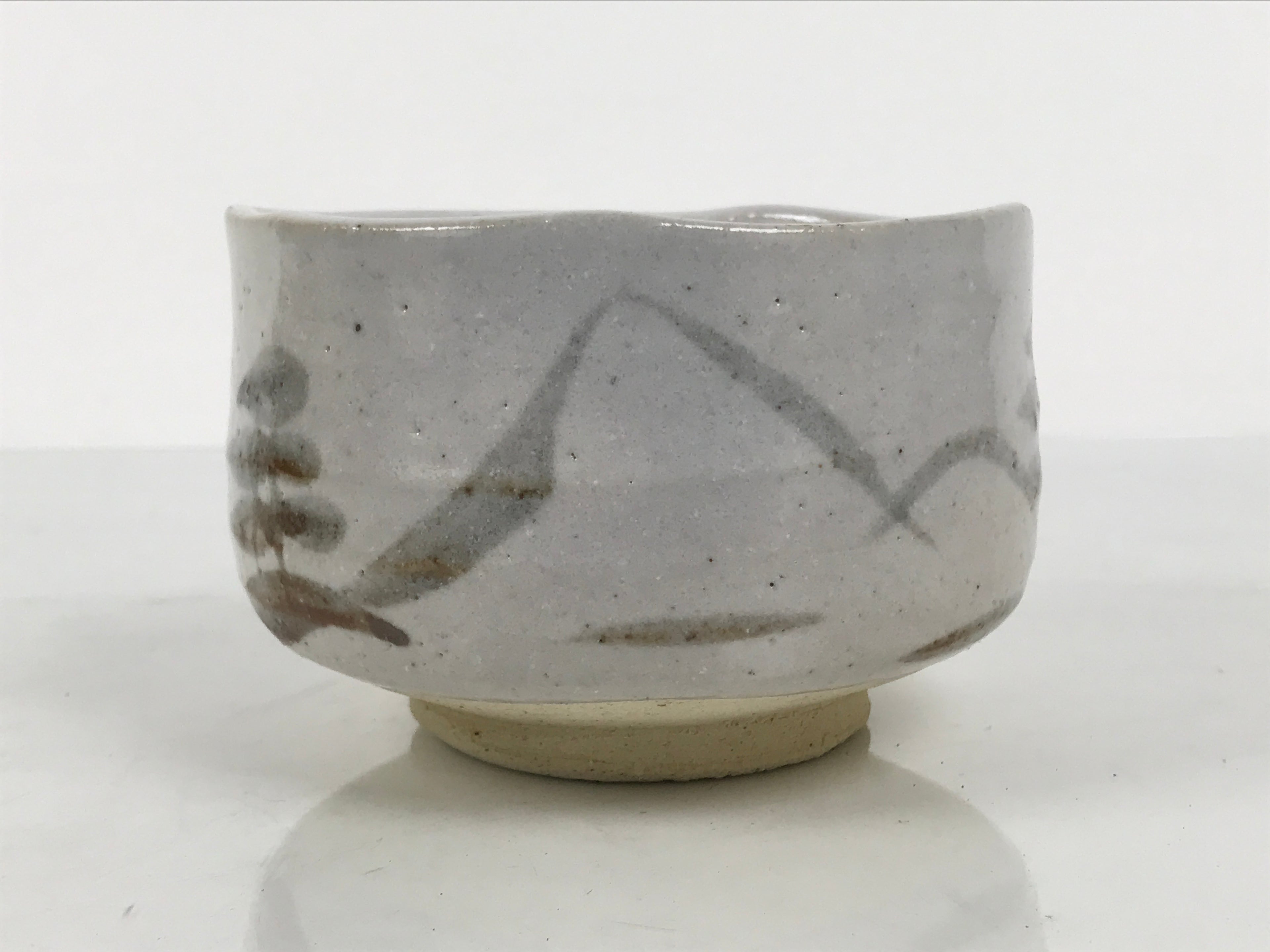 Japanese Ceramic Green Tea Bowl Matcha Chawan Pottery Shino Ware White CHB163