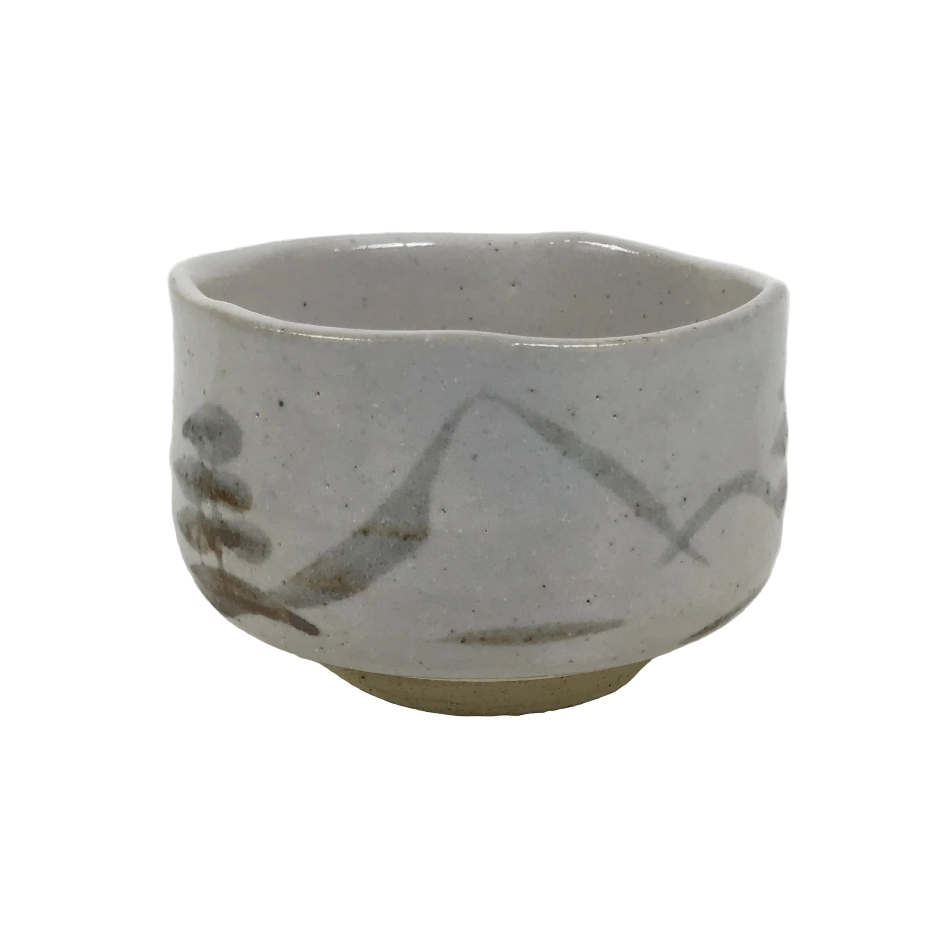 Japanese Ceramic Green Tea Bowl Matcha Chawan Pottery Shino Ware White CHB163