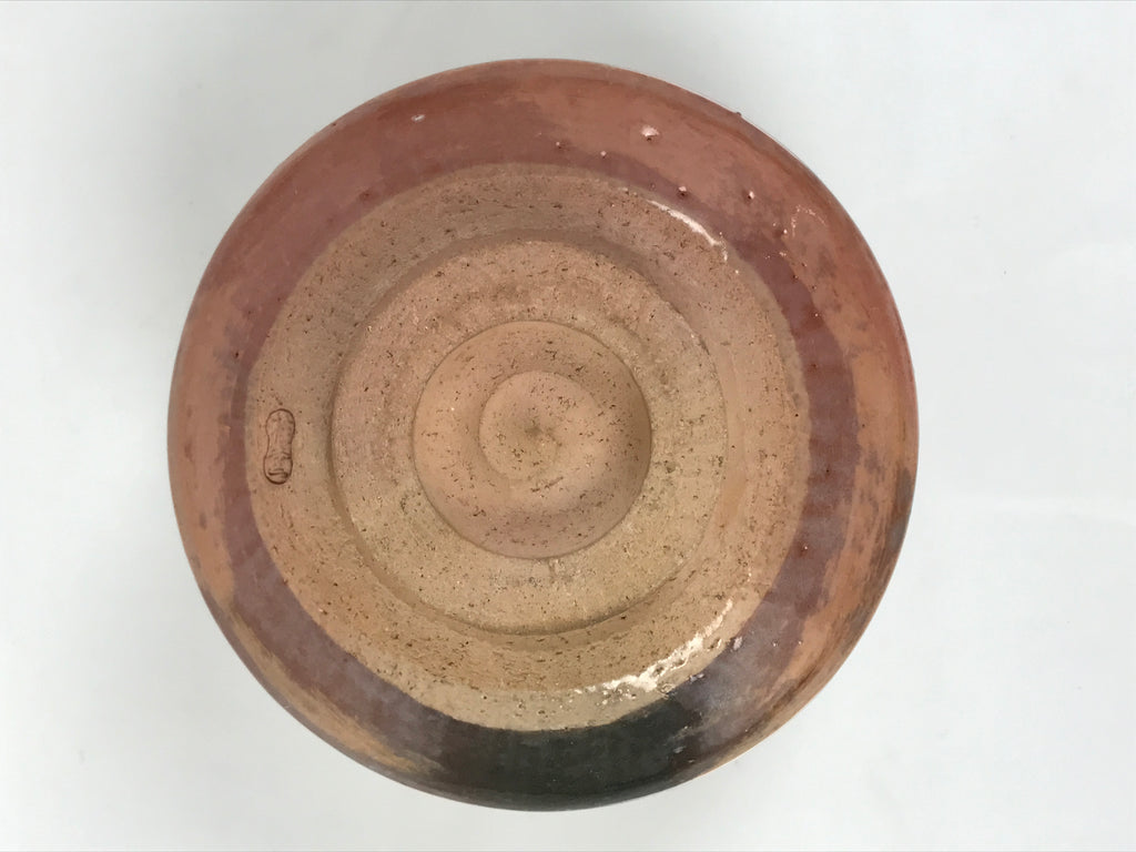 Japanese Ceramic Green Tea Bowl Matcha Chawan Raku Ware Pottery Orange CHB121