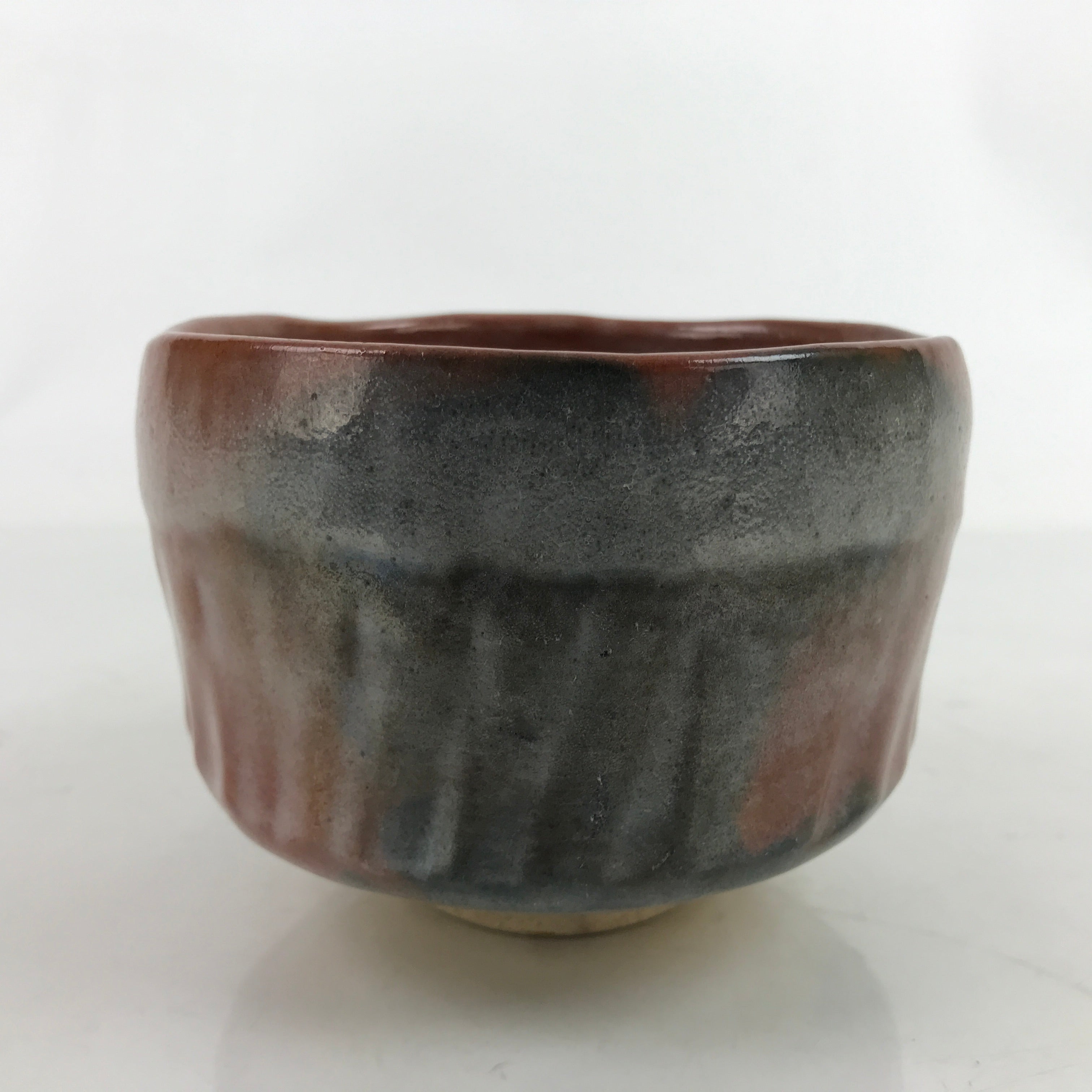 Japanese Ceramic Green Tea Bowl Matcha Chawan Vtg Aka Raku Red CHB65