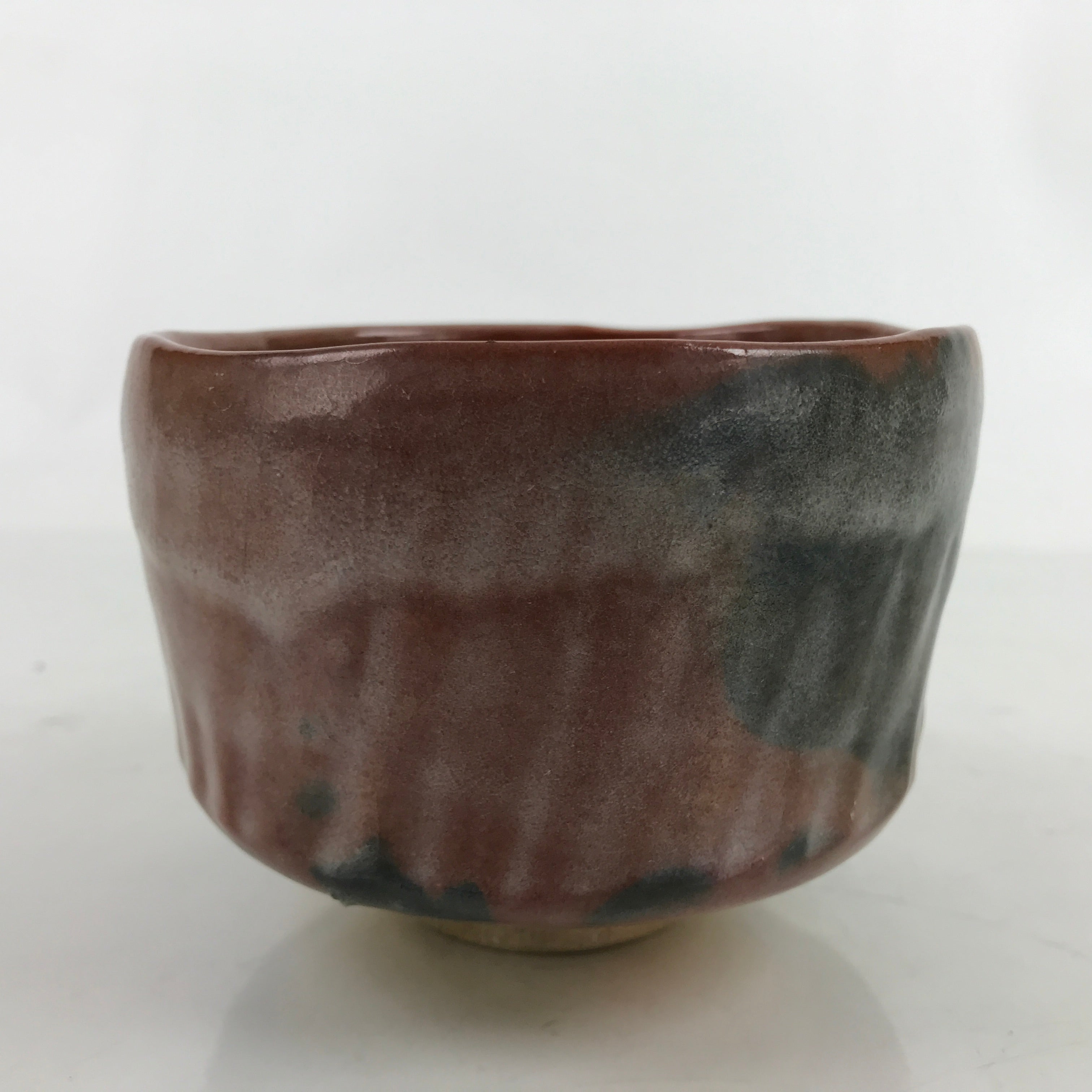 Japanese Ceramic Green Tea Bowl Matcha Chawan Vtg Aka Raku Red CHB65