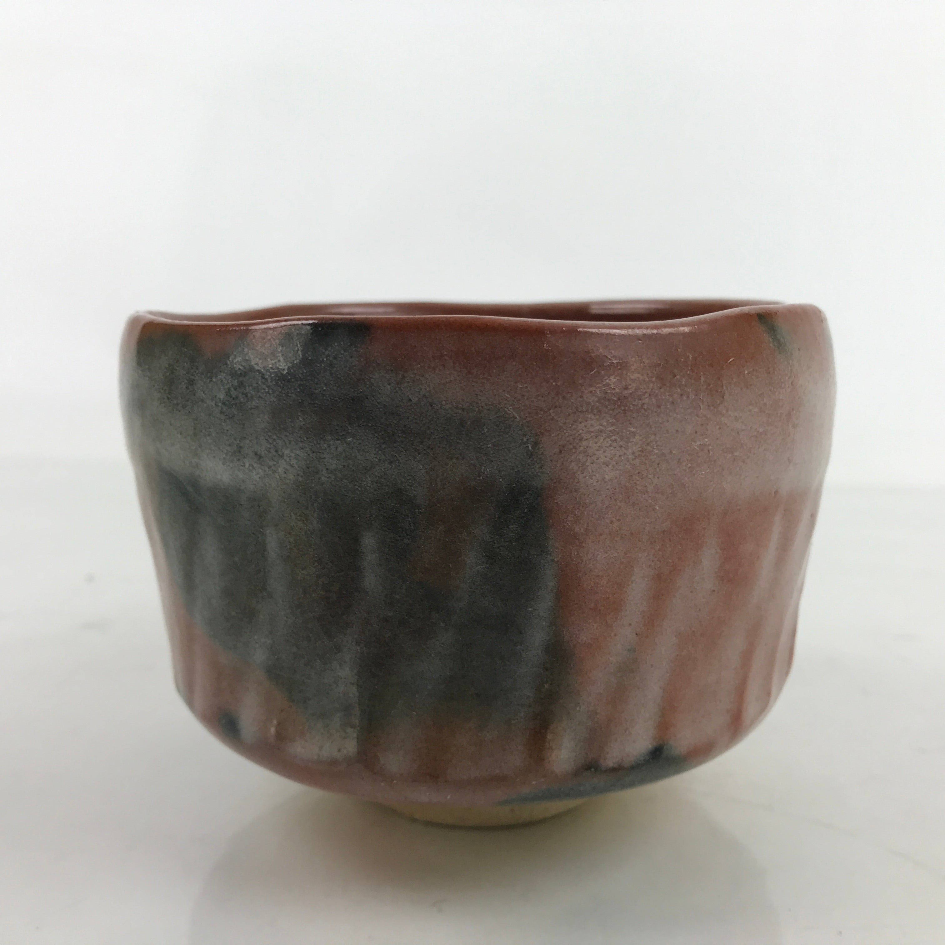 Japanese Ceramic Green Tea Bowl Matcha Chawan Vtg Aka Raku Red CHB65