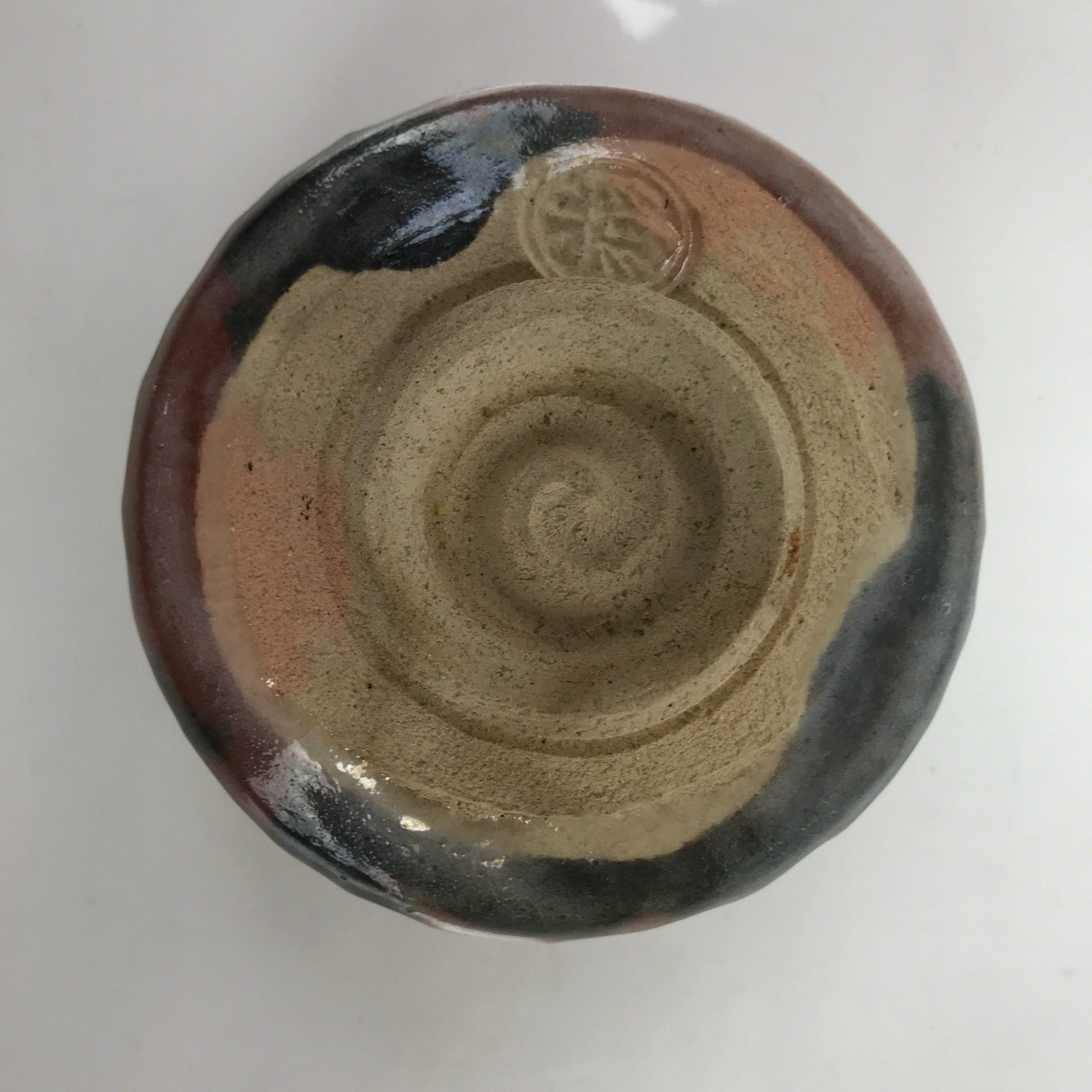 Japanese Ceramic Green Tea Bowl Matcha Chawan Vtg Aka Raku Red CHB65