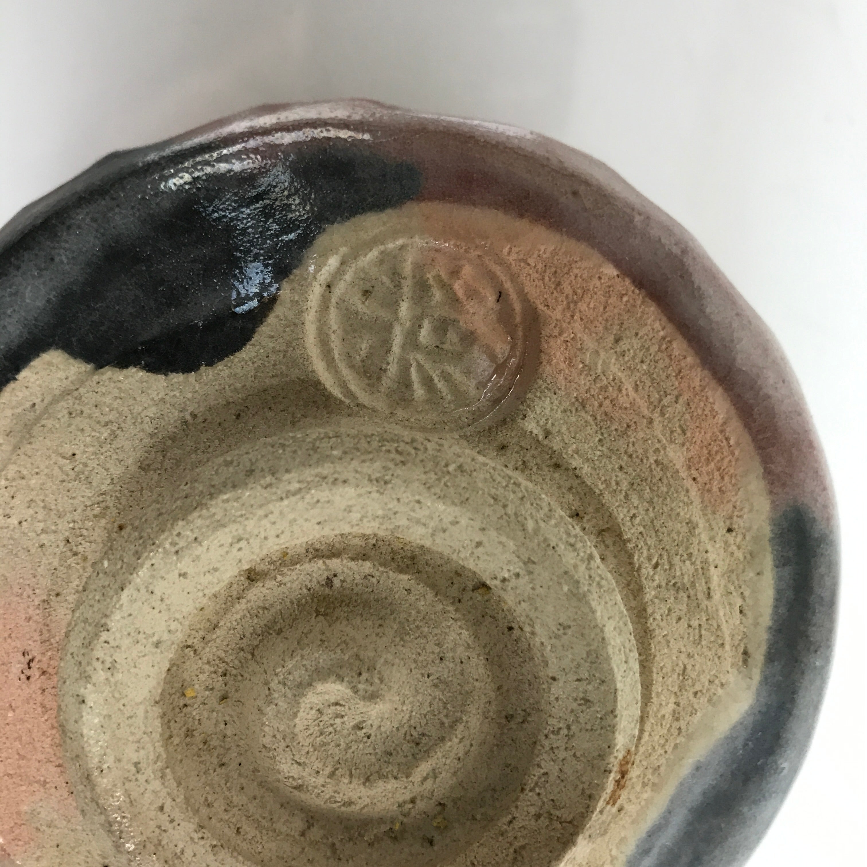 Japanese Ceramic Green Tea Bowl Matcha Chawan Vtg Aka Raku Red CHB65