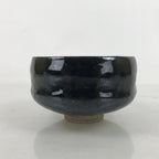 Japanese Ceramic Green Tea Bowl Matcha Chawan Vtg Black Glossy CHB76