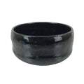 Japanese Ceramic Green Tea Bowl Matcha Chawan Vtg Black Glossy CHB76